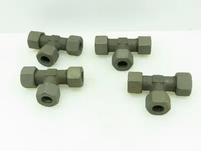 VOSS S16 Steel Flareless Metric Union Tee Compression Fitting 16mm Tube LOT OF 4