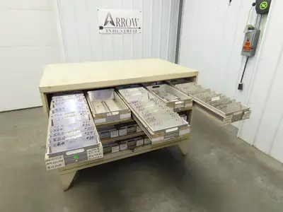 Modular Industrial Storage Cabinet 20 Drawer 61.5x38x34.5" Vintage 17x10" Trays