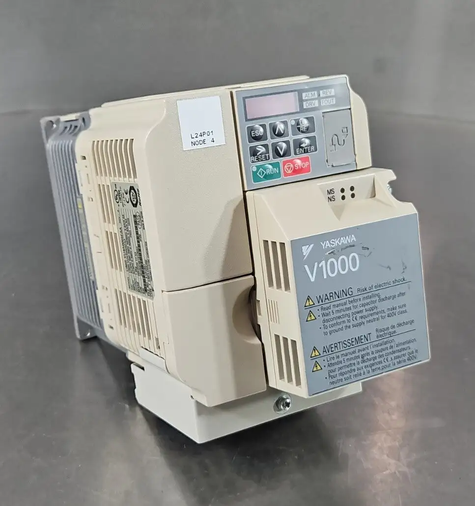 Yaskawa CIMR-VU4A0005FAA with SI-N3/V PRG:1019. V1000 AC Drive. 1B-16