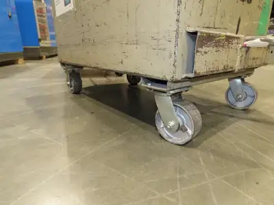 Portable Steel Hopper 1/2 Yard Tote Towable Cart on Steel Casters 36x24x30"