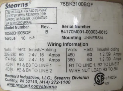 NEW BALDOR VEBM3558T BRAKE MOTOR 2HP 208-230/460V 1755RPM 145TC 7/8" DIA