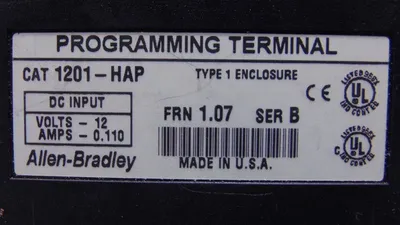 Allen Bradley 1201-HAP Programming Terminal Series B FRN 1.07 Used