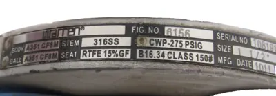 NEW WARREN 6156 BALL VALVE 1-1/2"