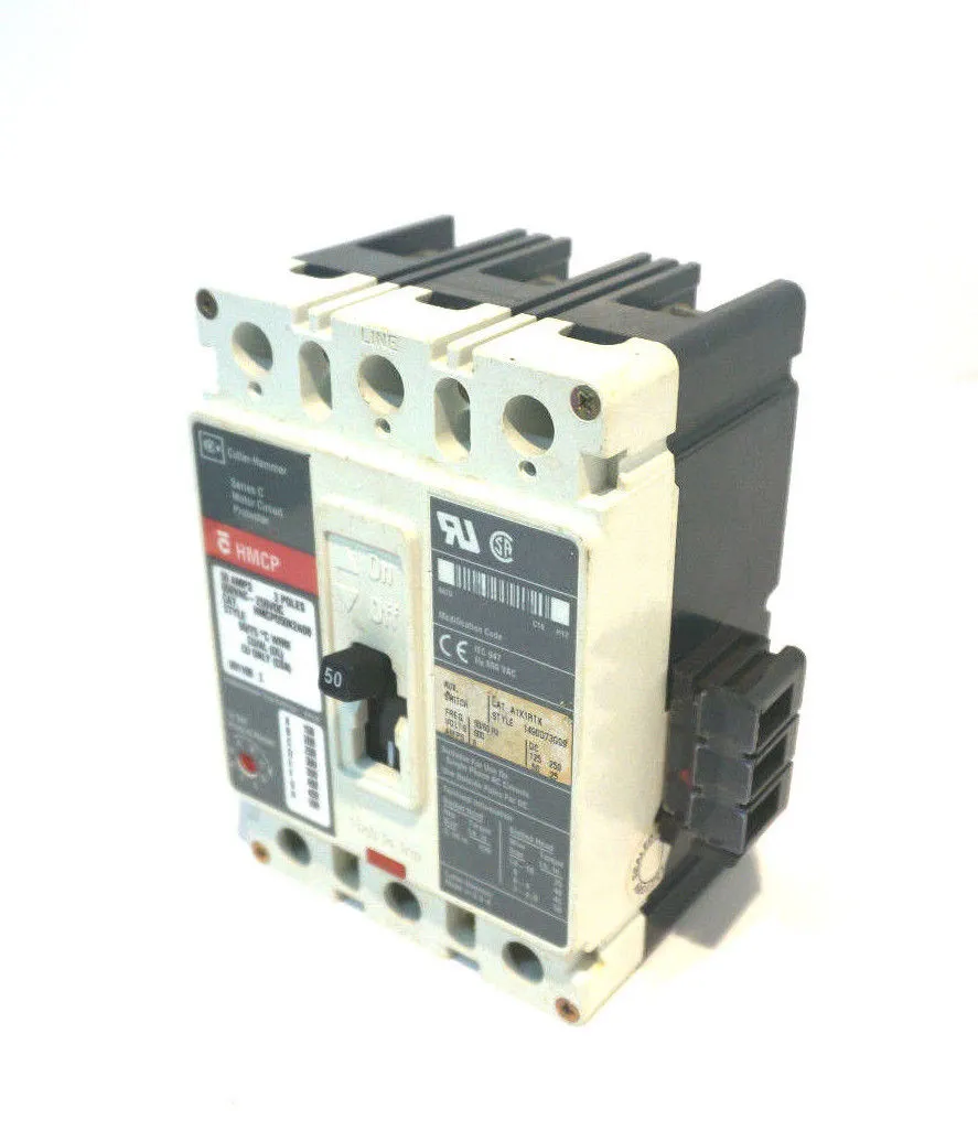CUTLER HAMMER HMCP050K2A08 CIRCUIT BREAKER 50 AMP 3 POLE