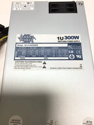 Athena Power AP-U1ATX30P8 Switching Power Supply 300W 100-240VAC 50/60Hz 4-6A