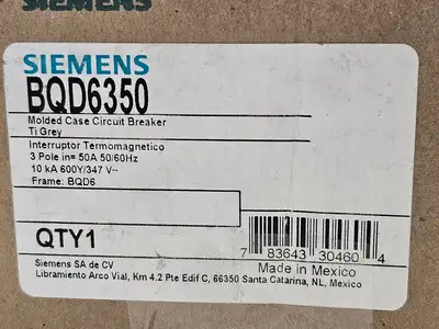 New | in-Stock SIEMENS BQD6350 Switchgears British Columbia CA | Lenmark #913678