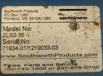 USED SOUTHWORTH PRODUCTS ZLS2-35