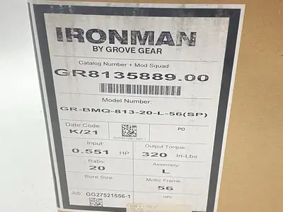 New | in-Stock Grove Gear IronMan Worm Gear Right Angle GR8135889.00 Speed Reducers Michigan US | Maverick Industrial Sales #1400070