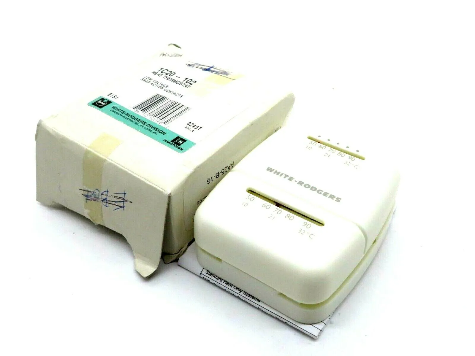 NEW WHITE RODGERS 1C20-102 24V HEAT THERMOSTAT 1C20102