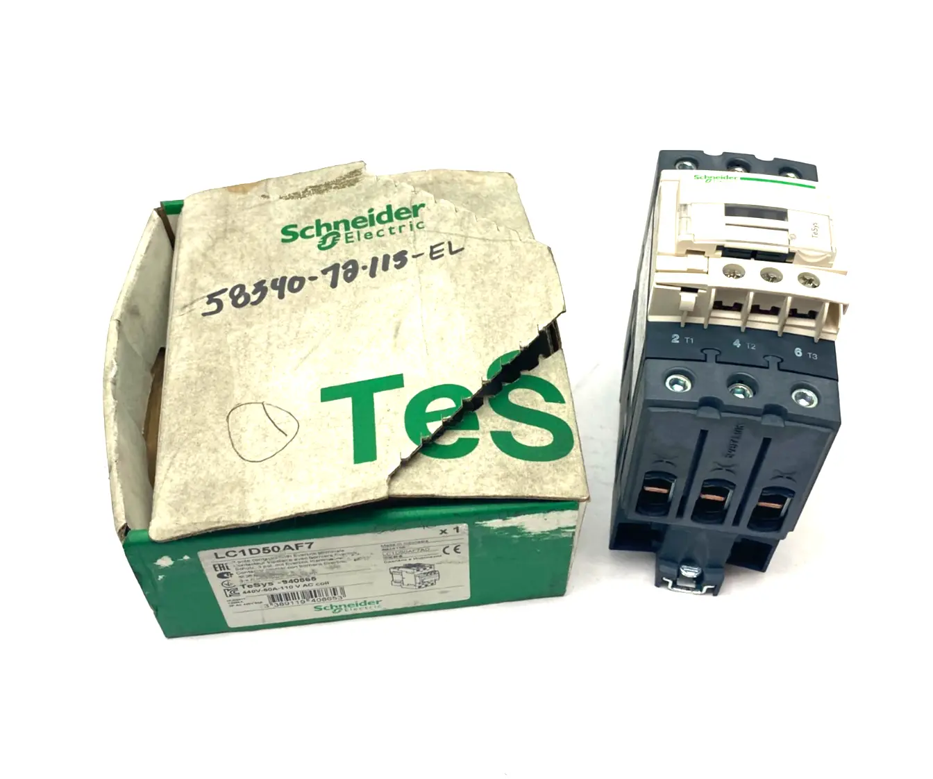 LC1D50AF7,940865 | Schneider Electric LC1D50AF7 TeSys Deca IEC Contactor, Nonreversing 3-Phase - New Other