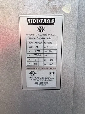 HOBART HL1400 Dough Mixers | Harvest Equipment and Fabrication Inc (7)