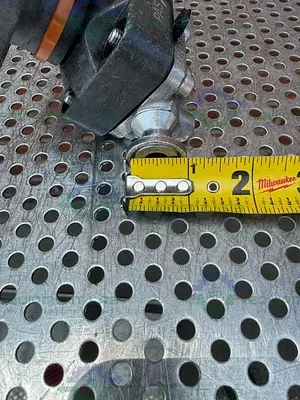 USED ITT / GRINNELL 316L STAINLESS STEEL DIAPHRAGM VALVE W/ 1/2" SANITARY FITTING