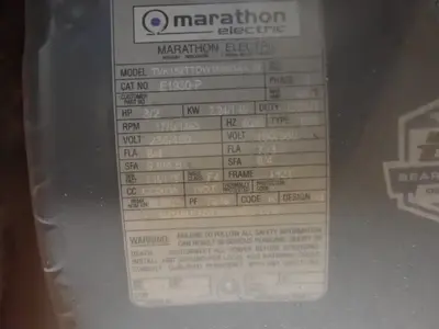 Used MARATHON MOTORS 182TTDW16063 Motors (misc) Ohio US | HGR 24 #912606