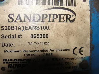 USED WARREN-RUPP SANDPIPER S20B1A1EANS100.