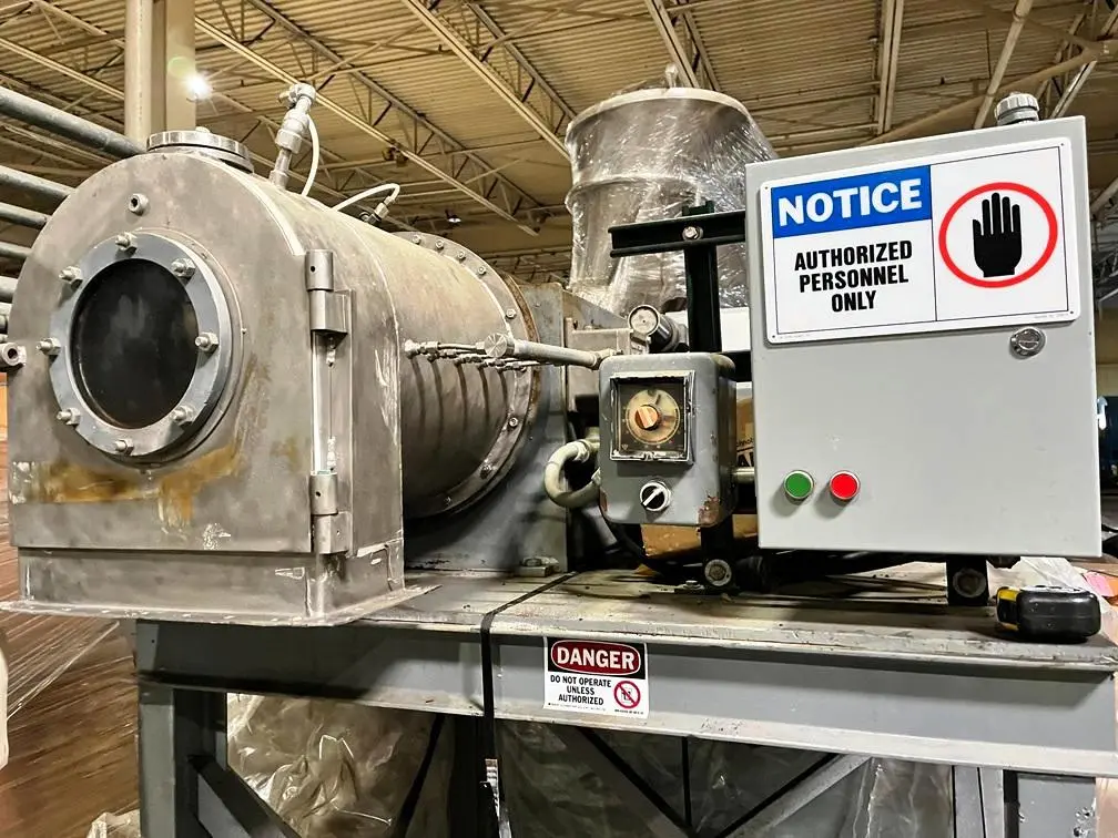 Baker-Perkins S-8 pusher centrifuge, 316SS.