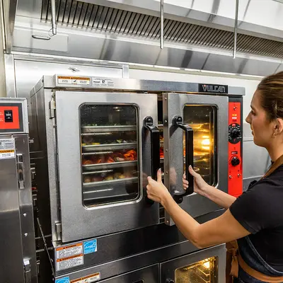 Vulcan VC55ED Double Full Size Electric Convection Oven - 25kw, 240v/3ph