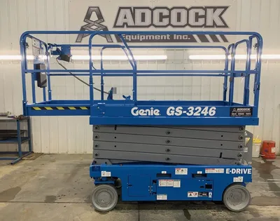 New | in-Stock 2026 GENIE GS-3246 E-DRIVE ELECTRIC SCISSOR LIFT Scissor Lifters Alberta CA | Adcock Equipment #1417636
