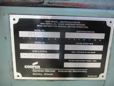 15 HP Garner Denver / Kellog, air compressor, (2 available)