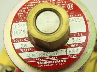 Skinner Lancer 4LB1HB5125 Brass Solenoid Valve 2-Way NO 120V 125 PSI 3/4" NPT