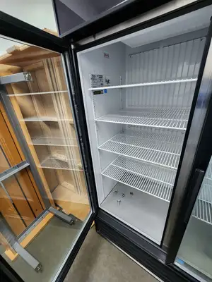 Used True 2014 True GDM-49F Glass 2-Door Reach-In Merchandising Freezer Display Freezers Illinois US | Falcon Restaurant Supply #1374903