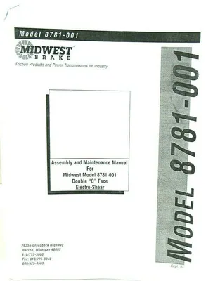 NEW MIDWEST BRAKE 8781-001-2B-PT MOTOR BRAKE 87810012BPT