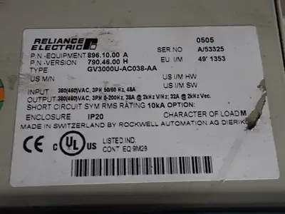 USED RELIANCE ELECTRIC GV3000