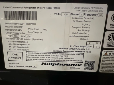 USED 2021 Hill Phoenix PT8R
