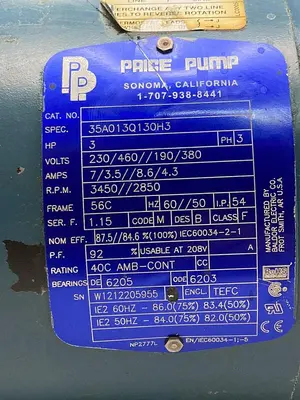 Price Pump,CD150VAI-494-003-300-36-3T7, Centrifugal Pump WITH 3HP Motor 3450 RPM