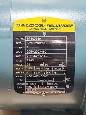 NEW Baldor B78Q3589