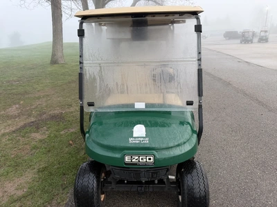 (1) 2019 E-Z-Go EFI golf cart with a Kawasaki gas engine, model 657061G01, includes canopy, fold-dow...