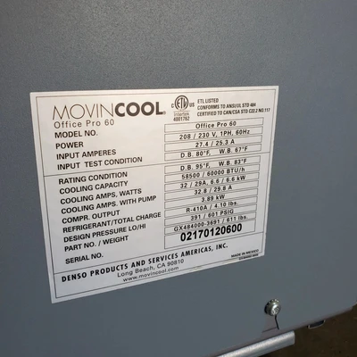 Used MovinCool MovinCool Office Pro 60 Miscellaneous Equipment (Electrical & Power) California US | American Industrial Supply Co. #1377042