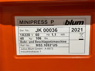 Used 2021 BLUM "MINIPRESS P" Heavy Duty & Sensitive Single Spindle Drills Texas US | MachineryMax #1486566