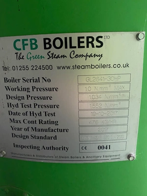 USED CFB Boilers 952kg/hour