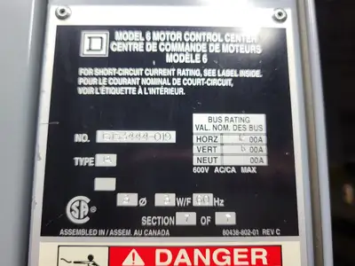 USED SQUARE D MODEL 6