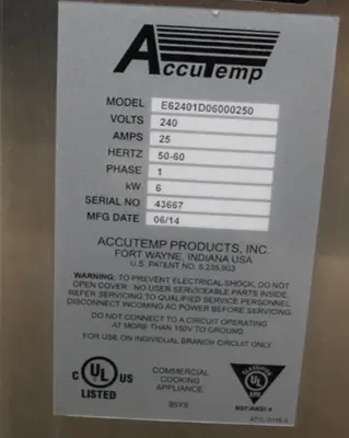 USED AccuTemp NUMBER: