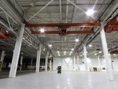 Cleveland Tramrail P&H 10 Ton Double Girder Underhung Bridge Crane 43' Span