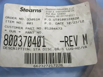 NEW STEARNS 800370401 STATIONARY DISC