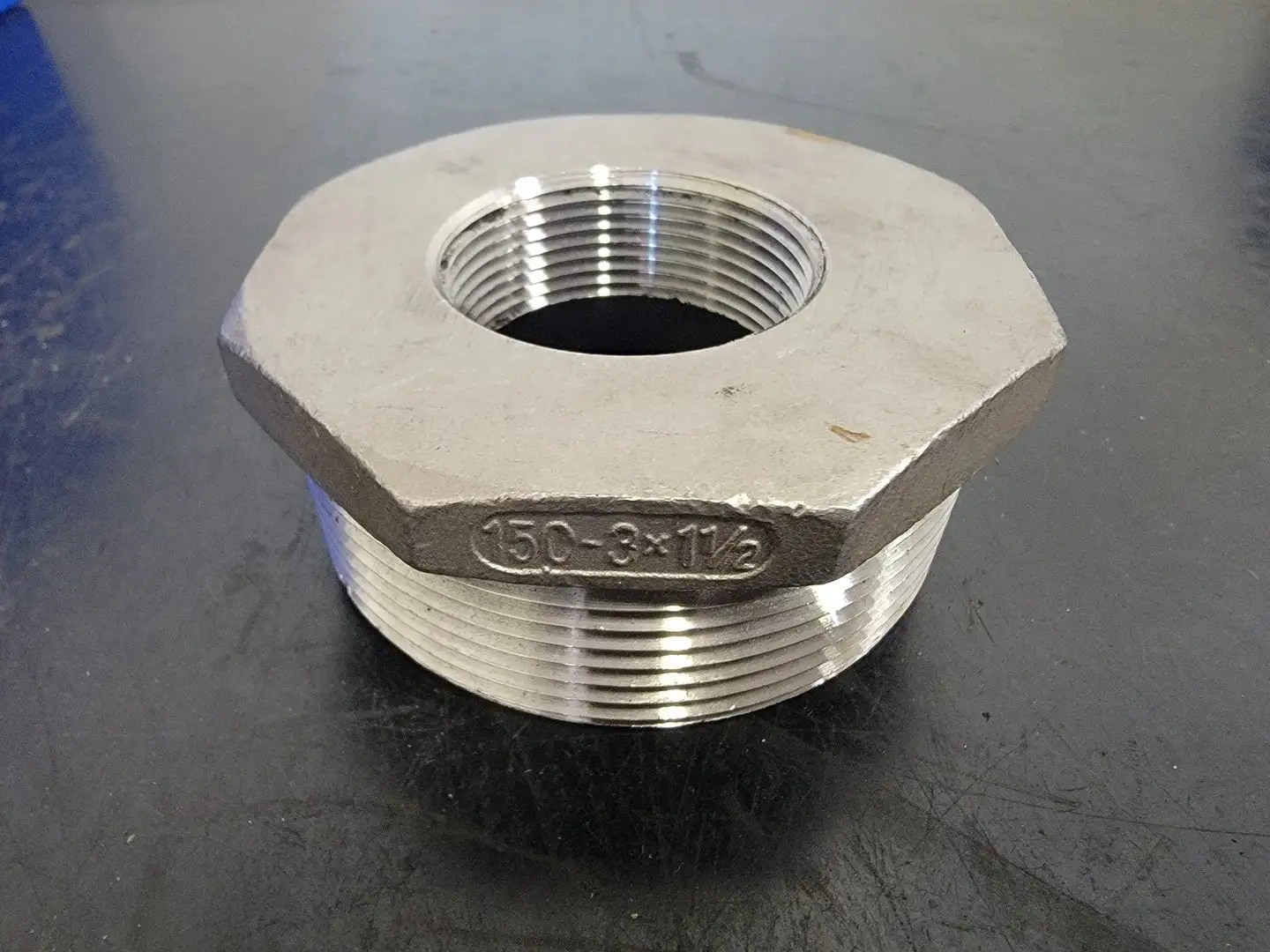 3" x 1-1/2" 316 Stainless Steel Hex Head Reducing Bushing (Box of 2)