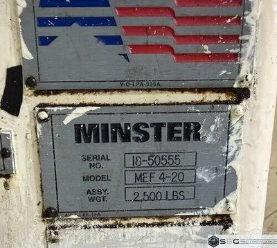 Used 1996 MINSTER MR10-20D / MS20-20-7 / MEF4-20 Coil Feed Lines Michigan US | S & G Press and Machinery Sales #1389600