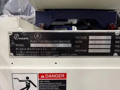 New | in-Stock 2025 NIIGATA MZ 1200/300 Injection Molding Machines Massachusetts US | Absolute Machinery #1676722
