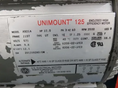Peerless Pump model 8196 size 1x1.5x8 with base and motor