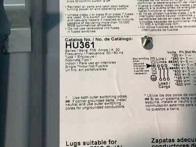 Used BREWERGARRETT HU361 Switchgears Ohio US | HGR 24 #1272680