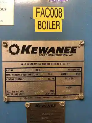 USED KEWANEE BOILER MAUFACTURING, LLC L3S-150-G