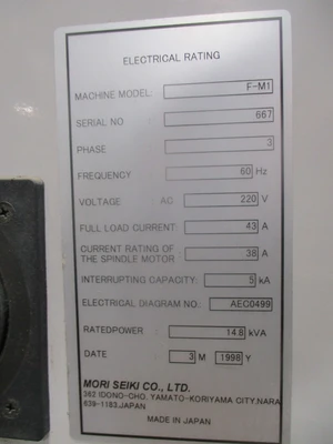 USED MORI SEIKI FM-1