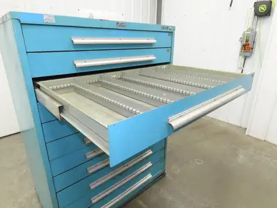 Nu-Era Modular Tool Storage Cabinet 11 Drawer 45x28x61" Stanley Vidmar Blue