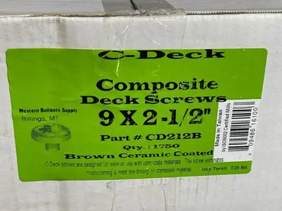 C-Deck CD212B Composite Deck Screws 9x2-1/2 Brown Ceramic Coated - 2 Boxes (3,500 pcs)