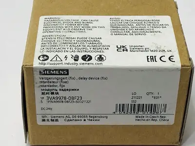 3VA9978-0BF23 | Siemens  Fixed Time Delay Device 24VDC - New Other