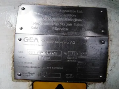Westfalia MSD 70-01-076 milk separator, 316SS.
