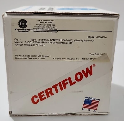 NEW Continental Disc Corp. 8208657A