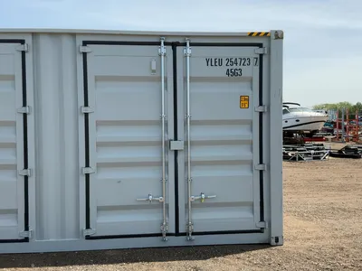 2026 40’L x 8’W x 9’ 6”T High Cube Shipping/Ground Container, swing doors on one end and four sets o...